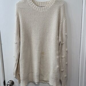Amazon Essentials Off-White Textured Crew Neck Sweater